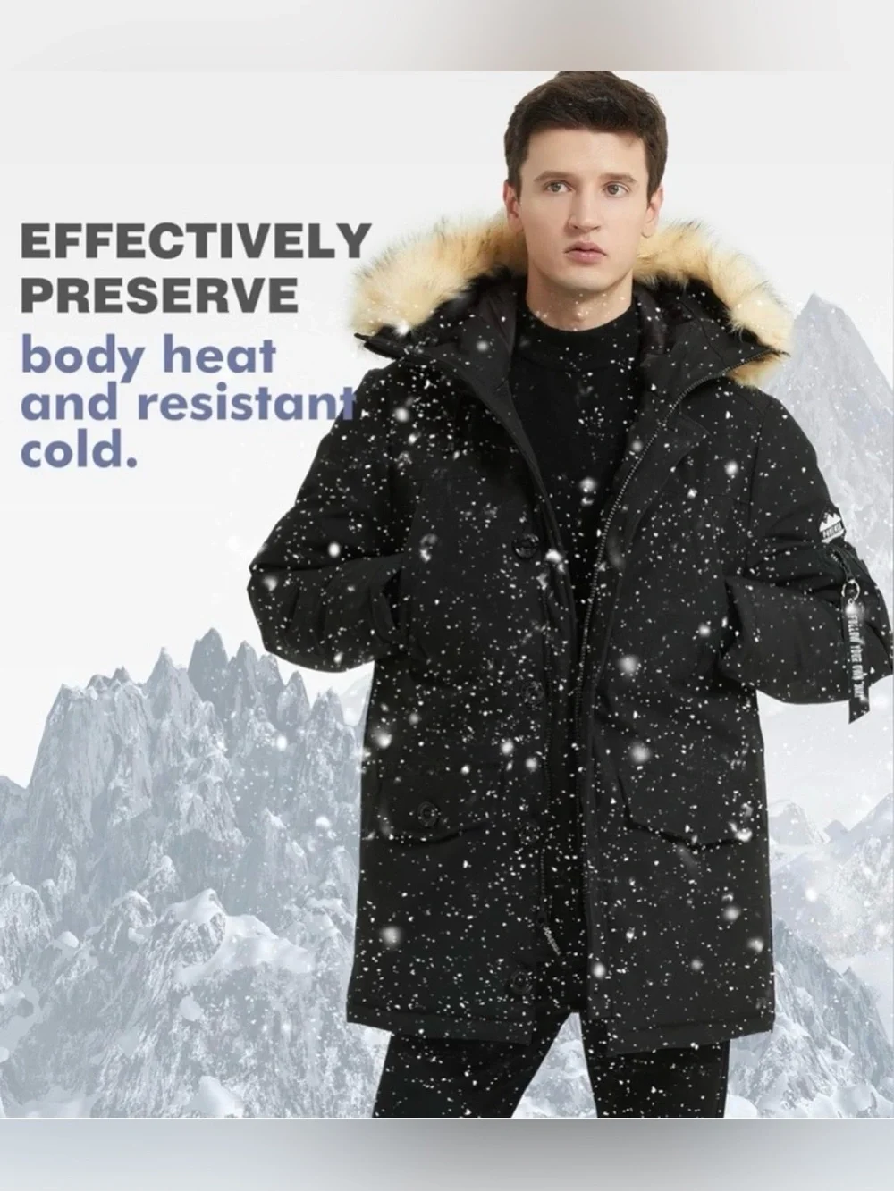 PUREMSX X4709- Men's Vegan Down Insulated Navy Jacket Parka